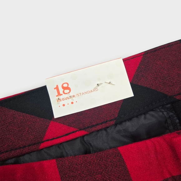 Old Navy Harper Cropped Pants Womens Size 18 Black Plaid Pockets 42x27 New - Picture 7 of 9